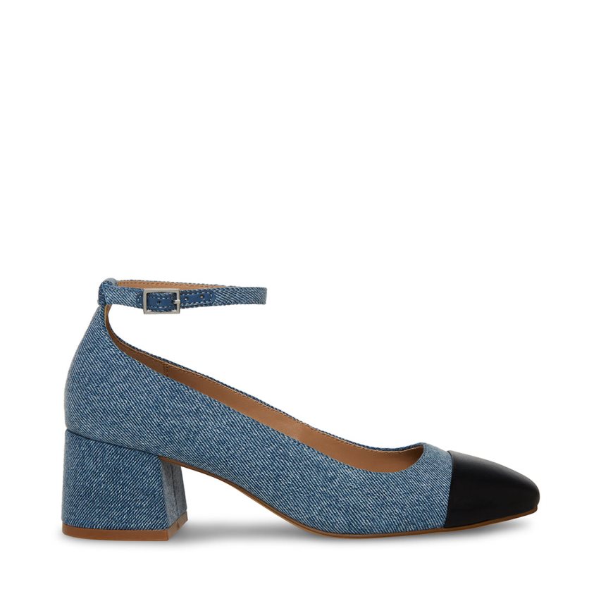 Blue Steve Madden Eli Denim Women\'s Heels | PH 8720CJO